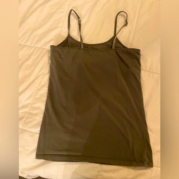 Olive Plain Cami With Bra Shelf - Picture 4 of 4